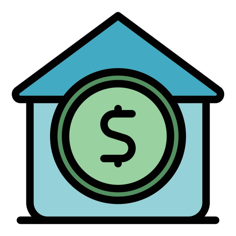 Dollar buy house icon vector flat