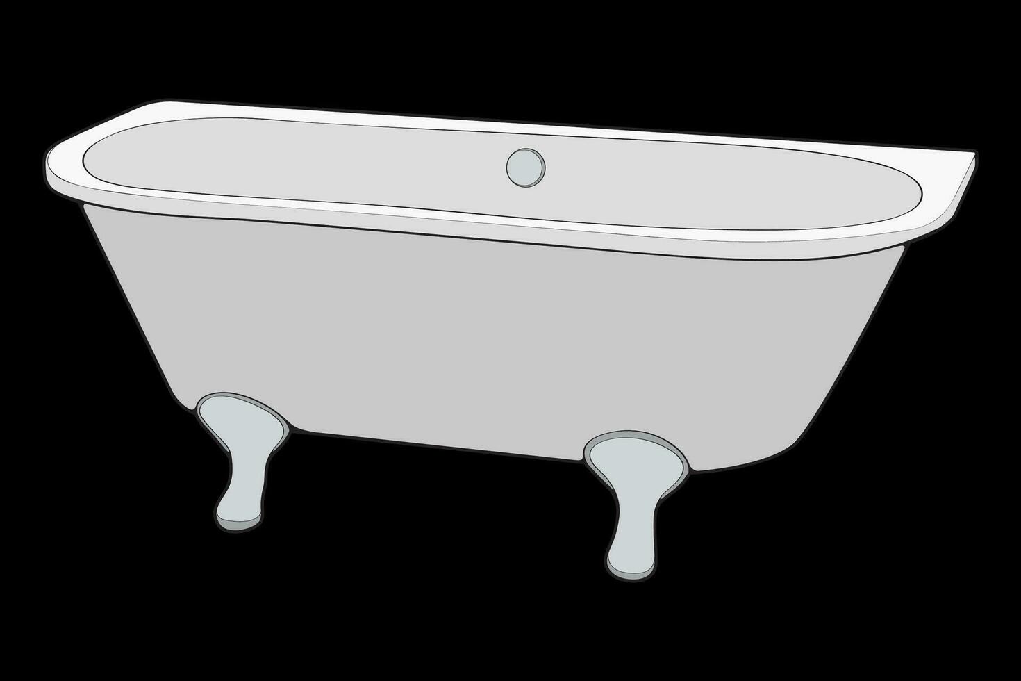 bañera tina a todo color vector ilustración. vector aislado en negro antecedentes bañera tina.