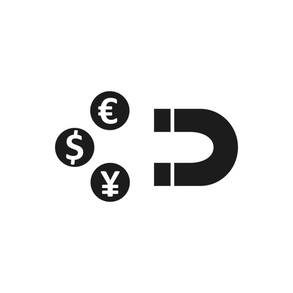 business finance icon solid glyph black isolated on white background vector