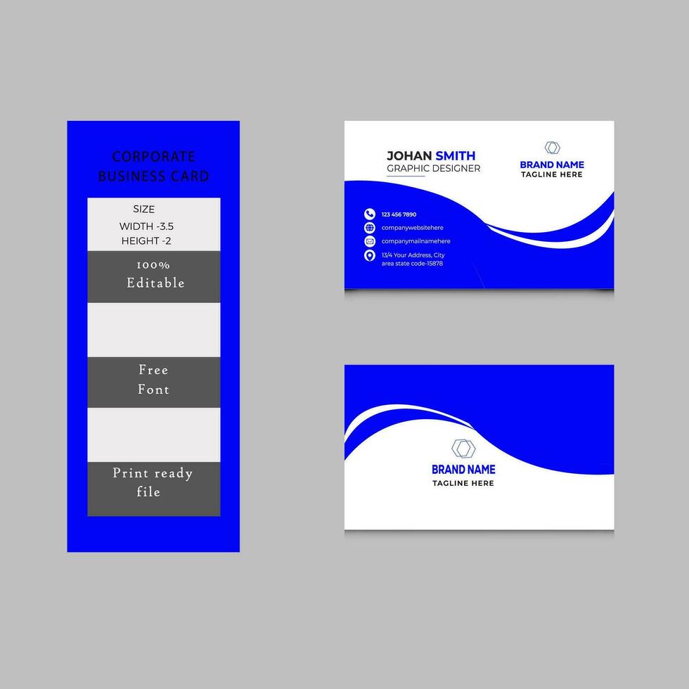 corporate business card design free vector template