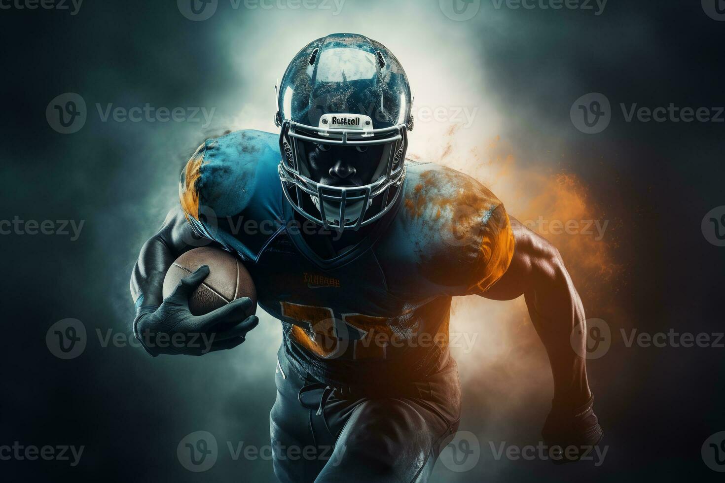 American football player. background on a sports theme. ai generative photo