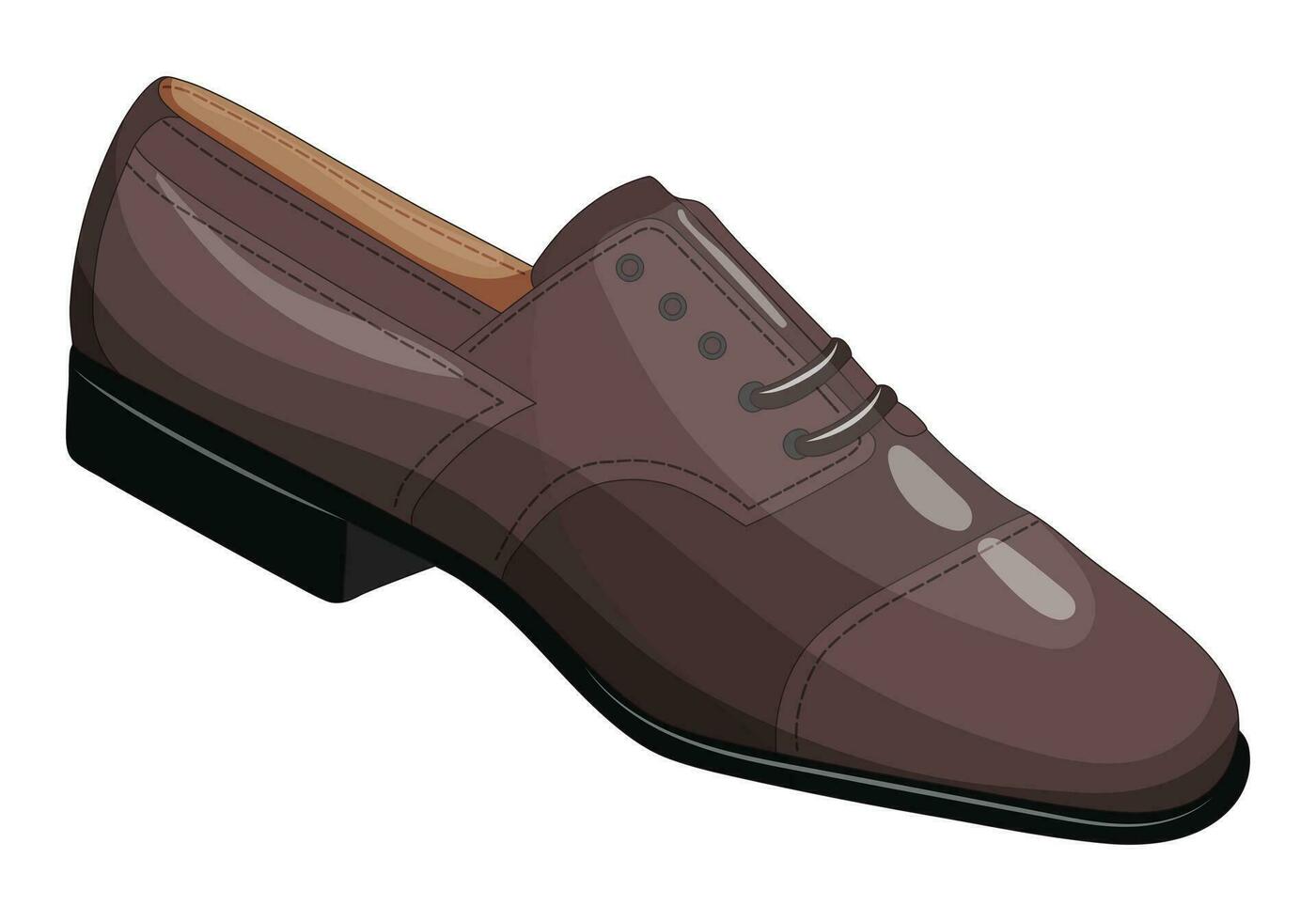 Vector image of a silhouette of a pair of mens shoes