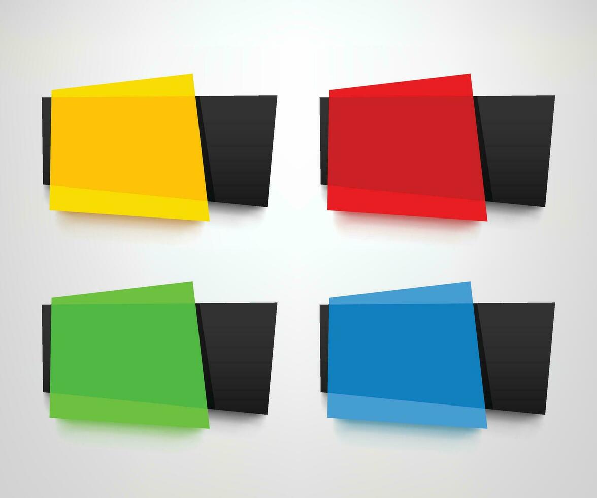 different color banners vector