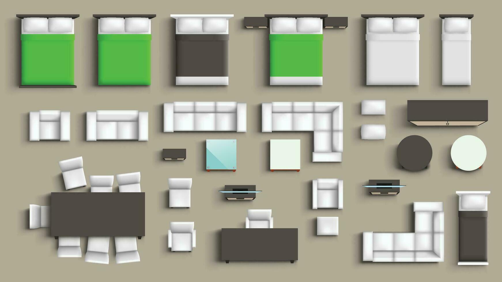 furniture big set vector