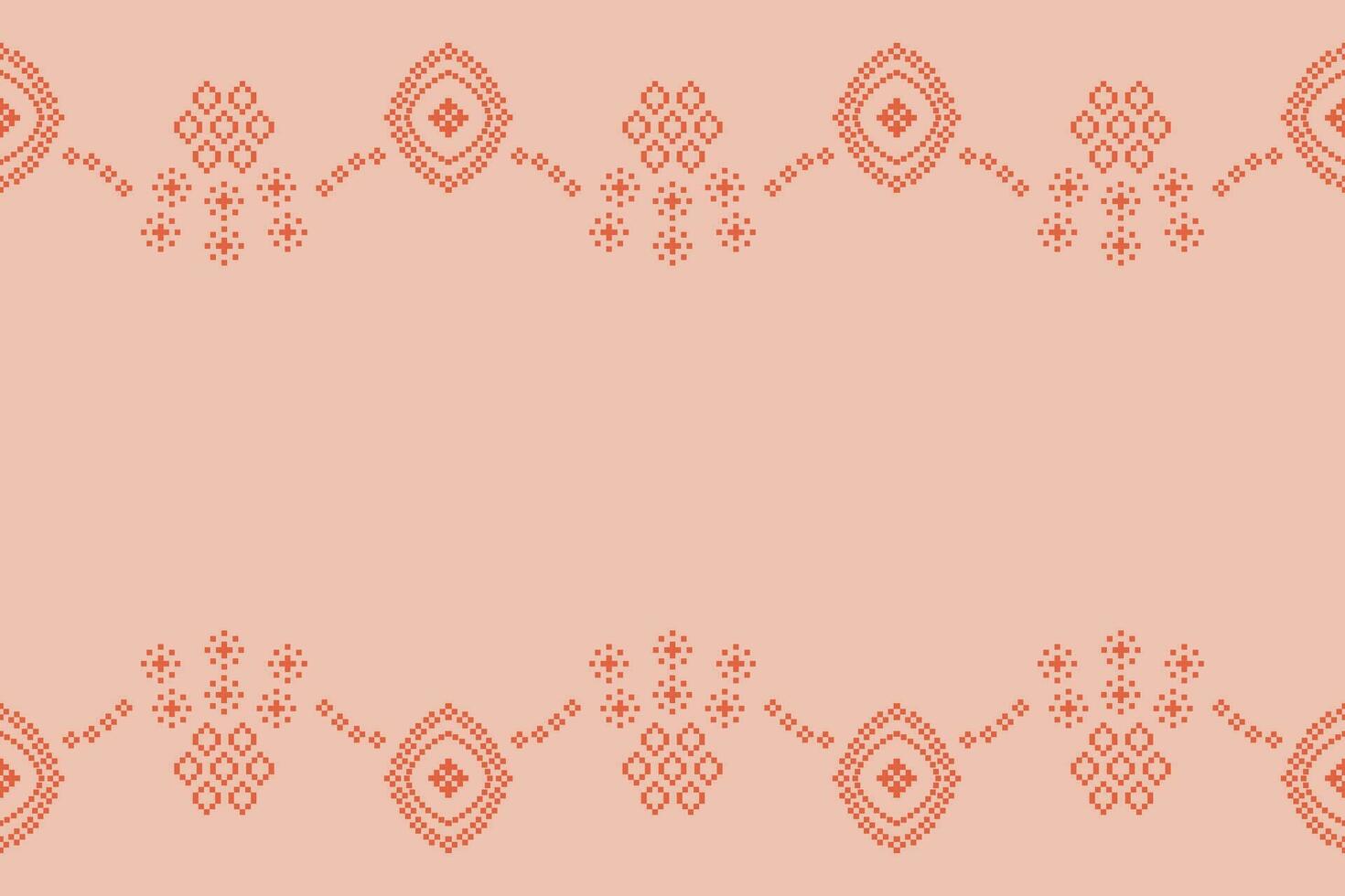 Ethnic geometric fabric pattern Cross Stitch.Ikat embroidery Ethnic oriental Pixel pattern rose gold pink background. Abstract,vector,illustration. Texture,frame,motifs,silk,valentine pink wallpaper. vector