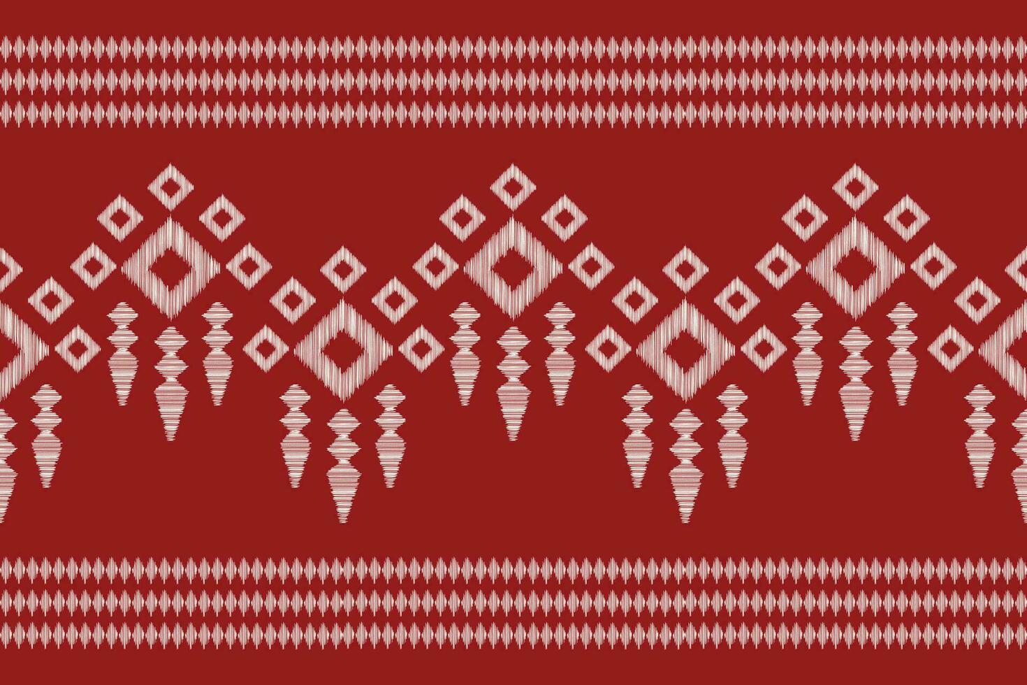 Ethnic Ikat fabric pattern geometric style.African Ikat embroidery Ethnic oriental pattern red background. Abstract,vector,illustration.Texture,clothing,frame,decoration,carpet,motif. vector