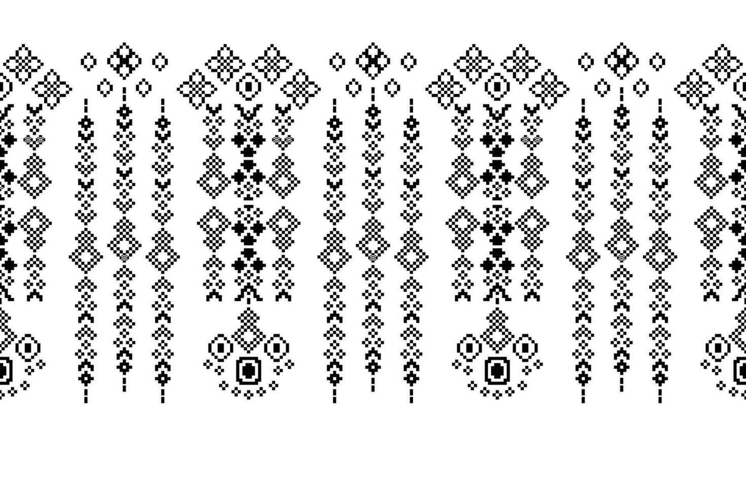 étnico geométrico tela modelo cruzar puntada.ikat bordado étnico oriental píxel negro blanco antecedentes. resumen, vector, ilustración. textura,ropa,marco,decoración,motivos,seda fondo de pantalla. vector