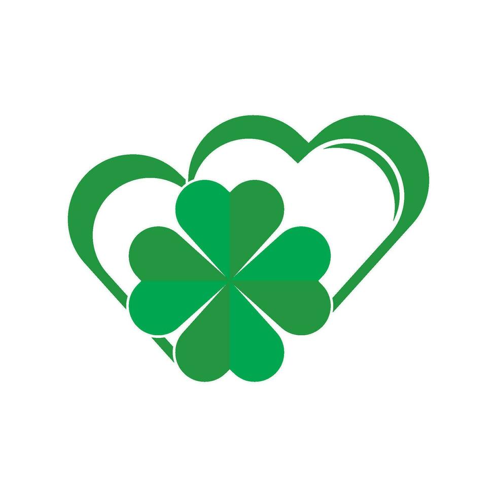 Green Clover Leaf icon Template Design Vector