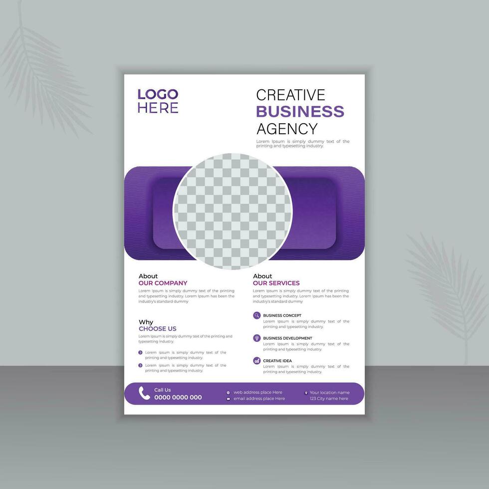 Creative business flyer and corporate design template. It can be adapted to brochures, magazines, annual reports, posters, presentations, flyers and banners, gradient colors, and white backgrounds vector