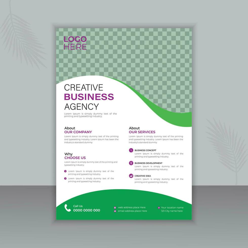 Creative business flyer and corporate design template. It can be adapted to brochures, magazines, annual reports, posters, presentations, flyers and banners, gradient colors, and white backgrounds vector