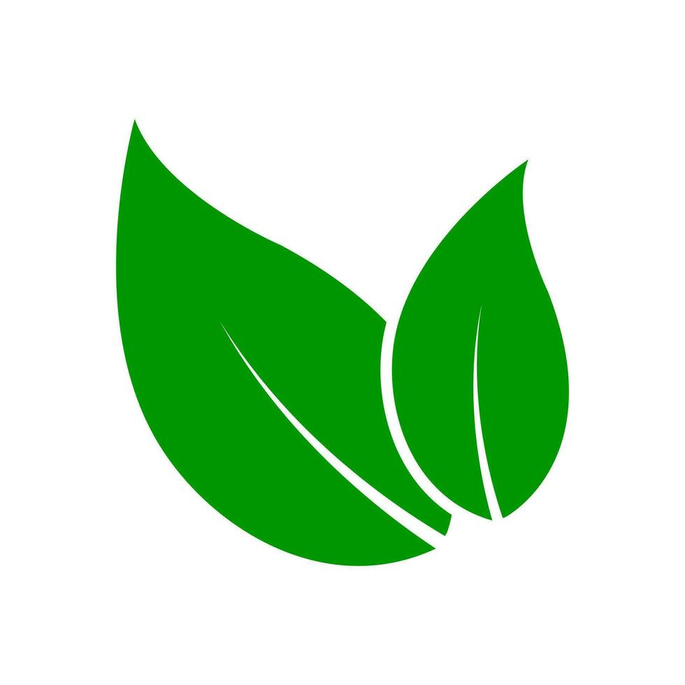 vector verde hoja eco simpático hojas icono o logo, Pareja hoja icono