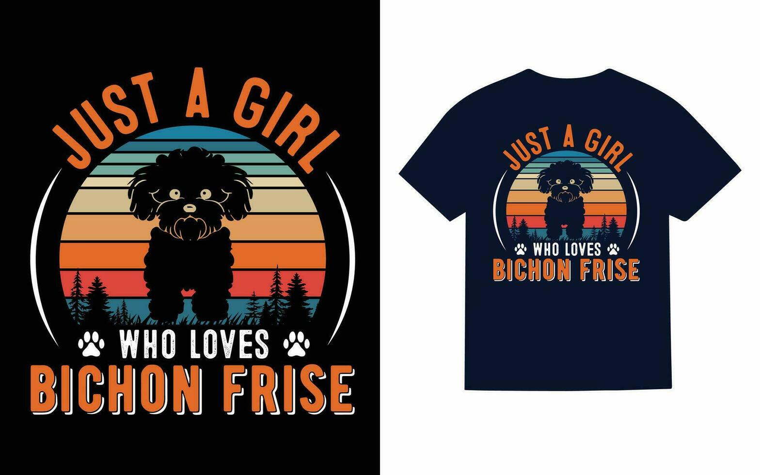 Bichon Frise Dog T-Shirt Design vector