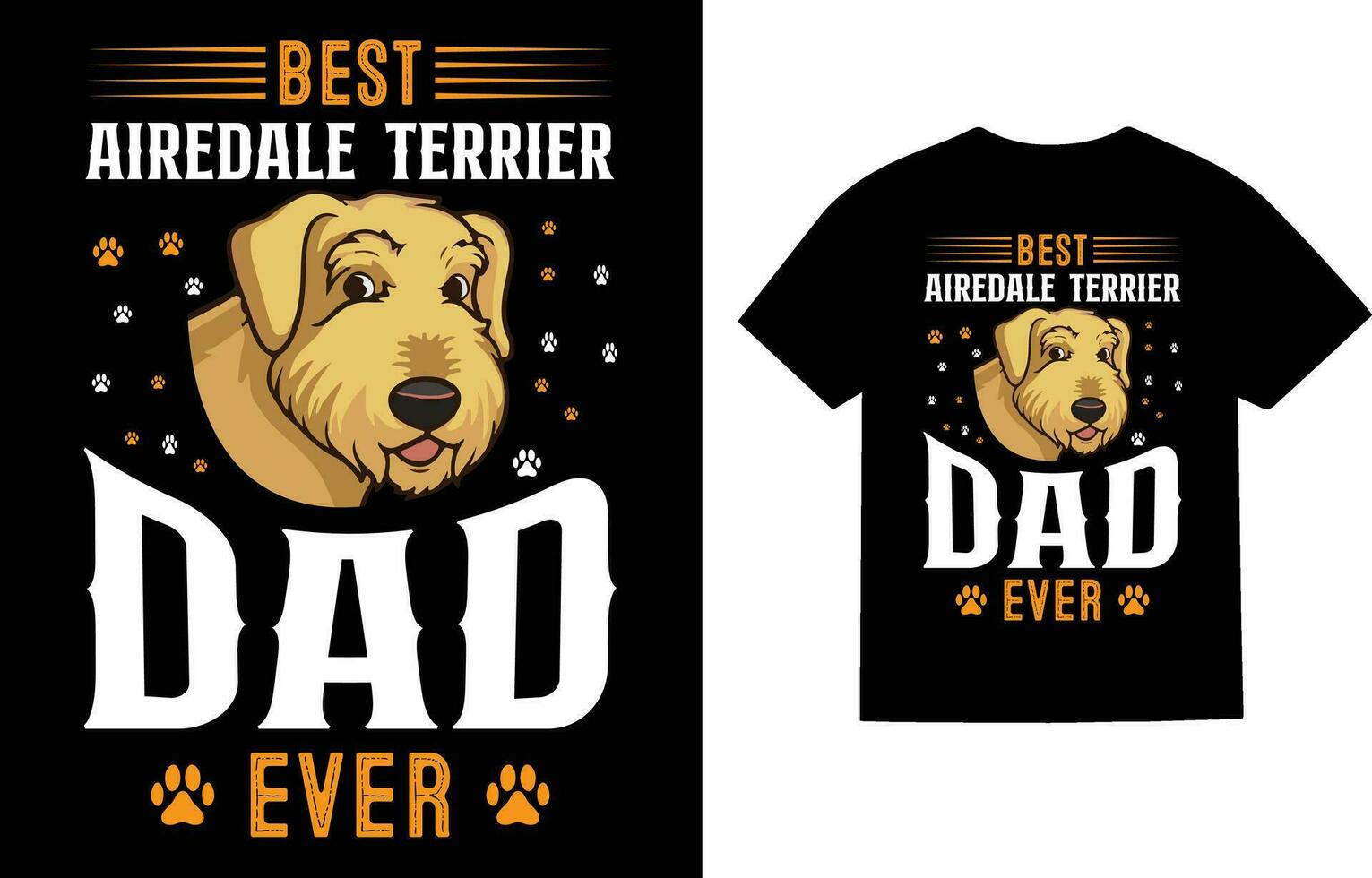 airedale perro camiseta diseño vector