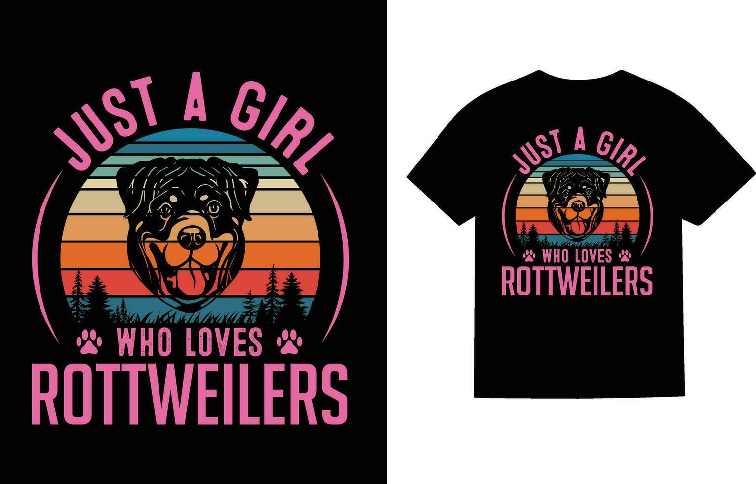 Rottweiler Dog T-Shirt Design vector