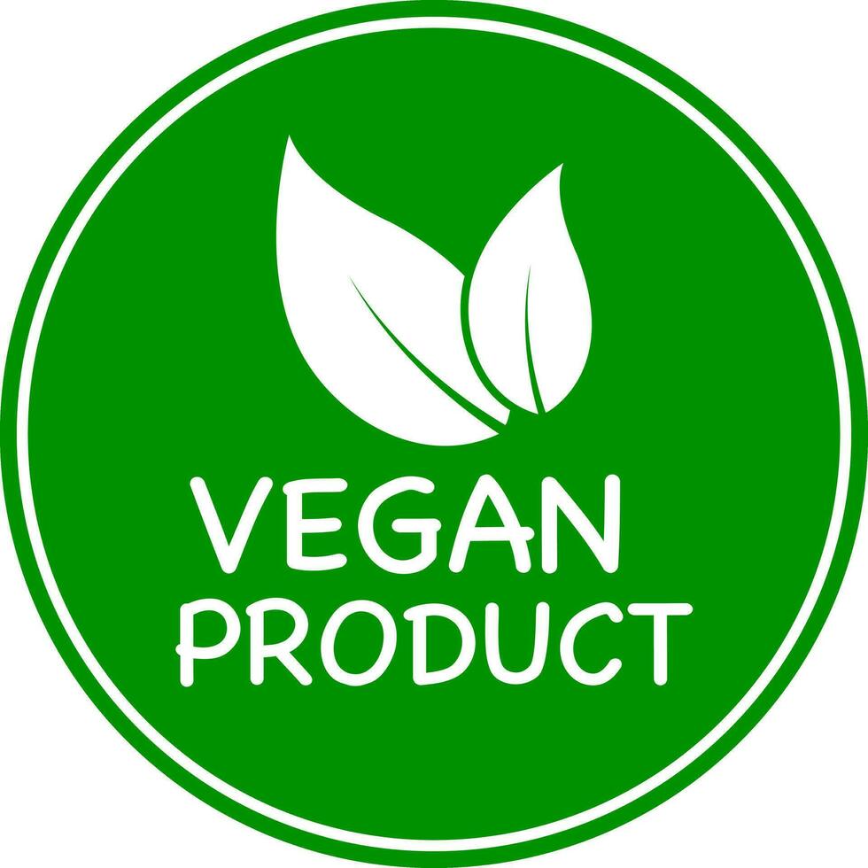 verde antecedentes vegano producto vector logo o icono, vegano producto logo