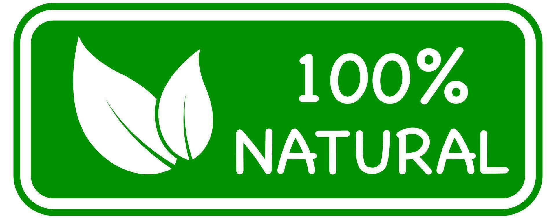 verde antecedentes 100 perseverante natural vector logo o icono, cien por ciento natural logo