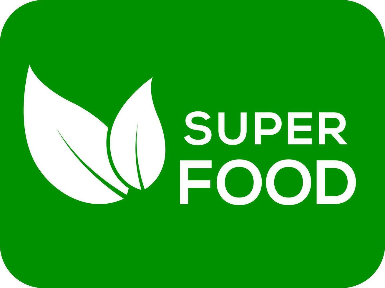 Green background Super food  logo or icon ,super food vector logo