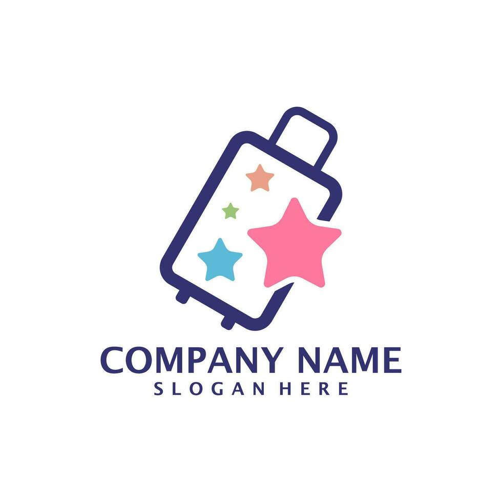 Star Suitcase logo design vector. Suitcase logo design template concept vector