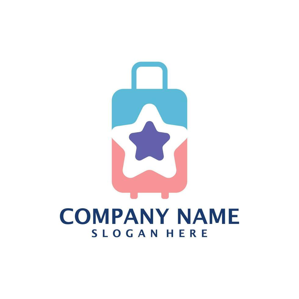 Star Suitcase logo design vector. Suitcase logo design template concept vector