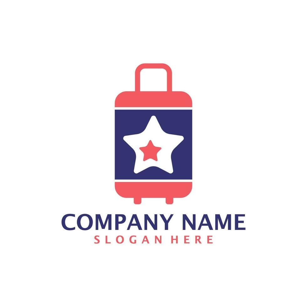 Star Suitcase logo design vector. Suitcase logo design template concept vector