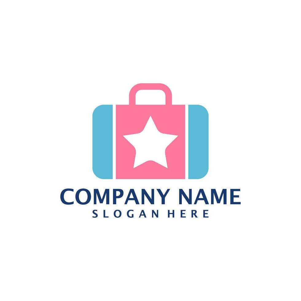 Star Suitcase logo design vector. Suitcase logo design template concept vector