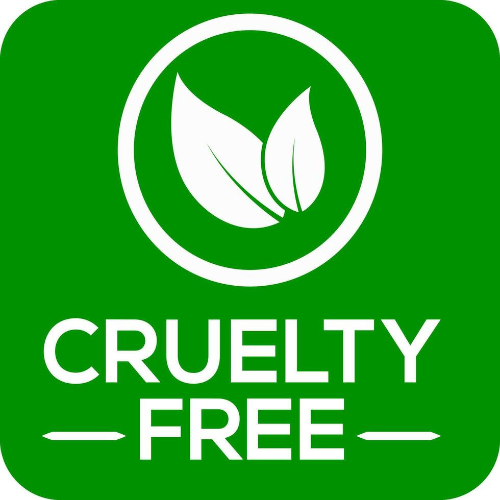 Green background cruelty free vector logo or icon, cruelty free symble or sign