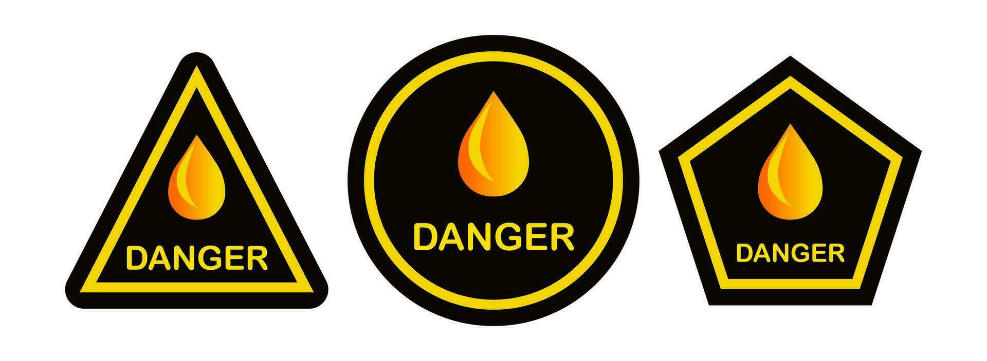 Danger Fire sing or symbol vector logo icon sticker