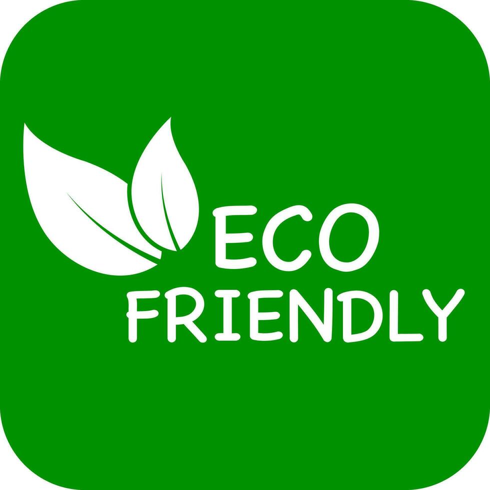 Eco friendly vector logo or icon, green background eco friendly logo