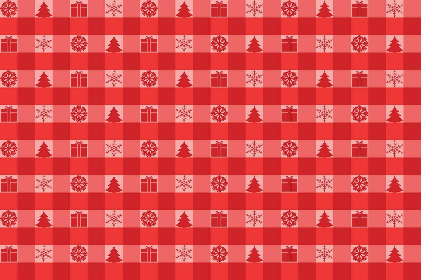 Vector christmas pattern for fabric or other industrial uses with snowflakes, gifts and christmas trees