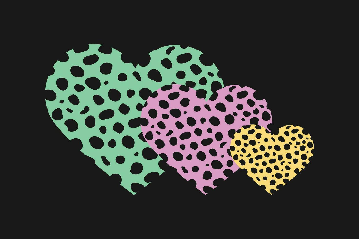 Vector colorful animal pattern of a hearts for textiles or other industrial uses