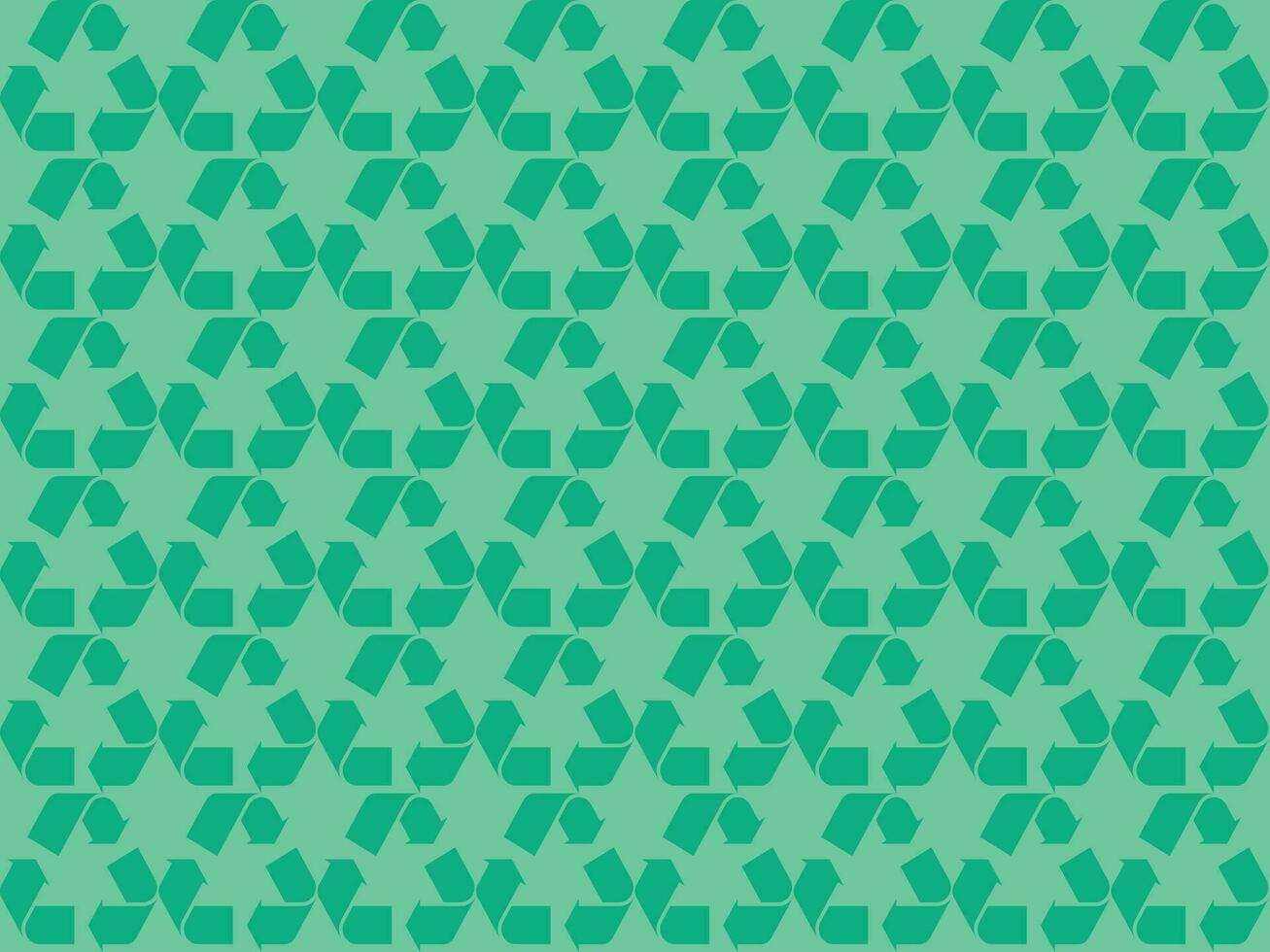 Vector illustration in green with the symbol of recycling