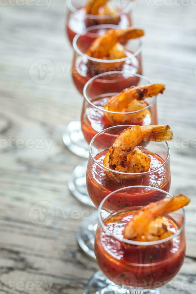 Prawn cocktails closeup photo