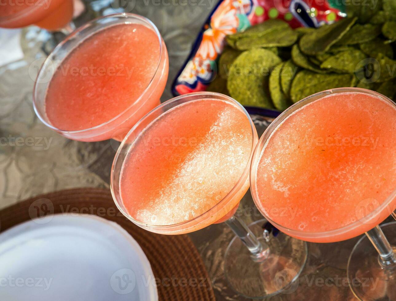 Strawberry margarita cocktails photo