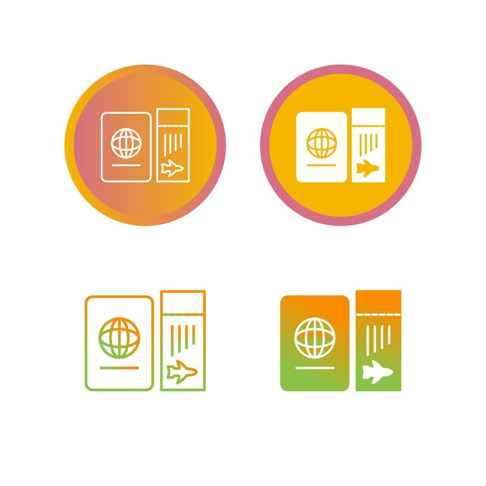 Ticket and Passport Vector Icon