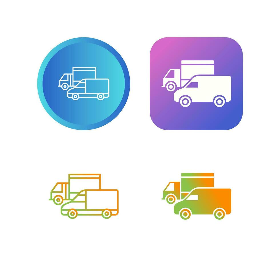icono de vector de camiones estacionados