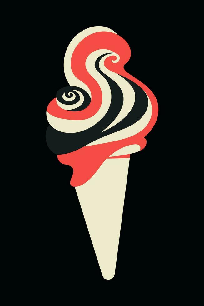 minimalista hielo crema plano diseño. vector ilustración