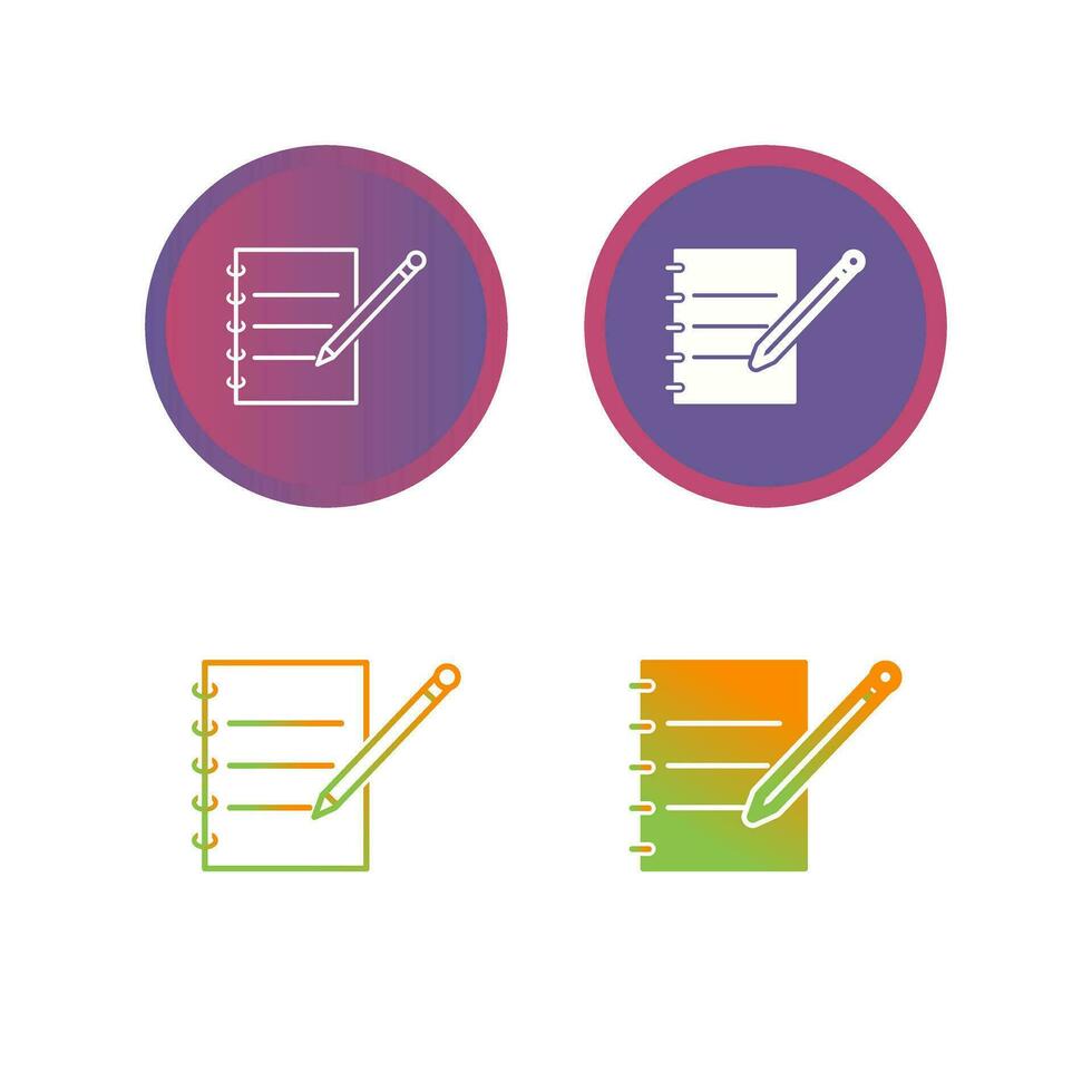 Notebook and Pen Vector Icon