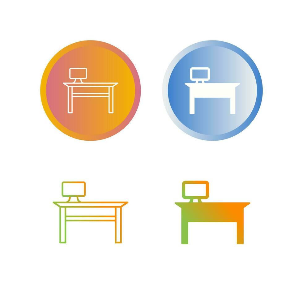 Office Desk Vector Icon