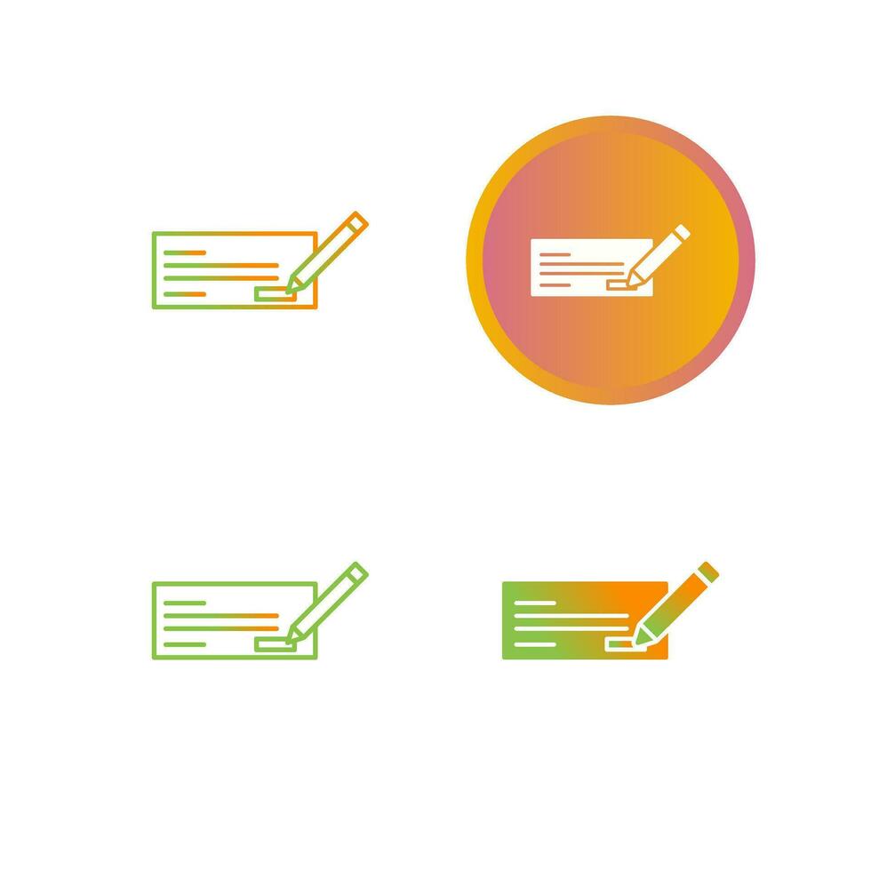 Write Cheque Vector Icon