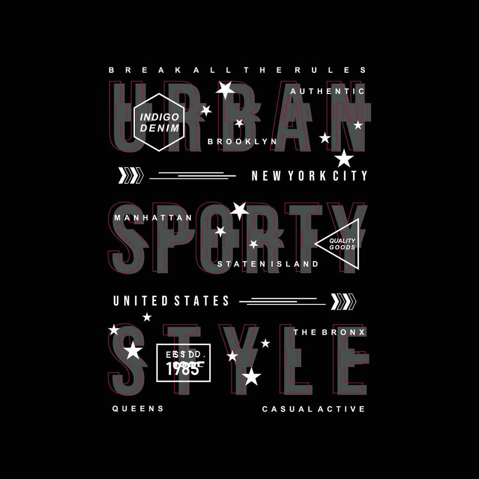 urban sporty style graphic design, typography vector, illustration, for print t shirt, cool modern style vector