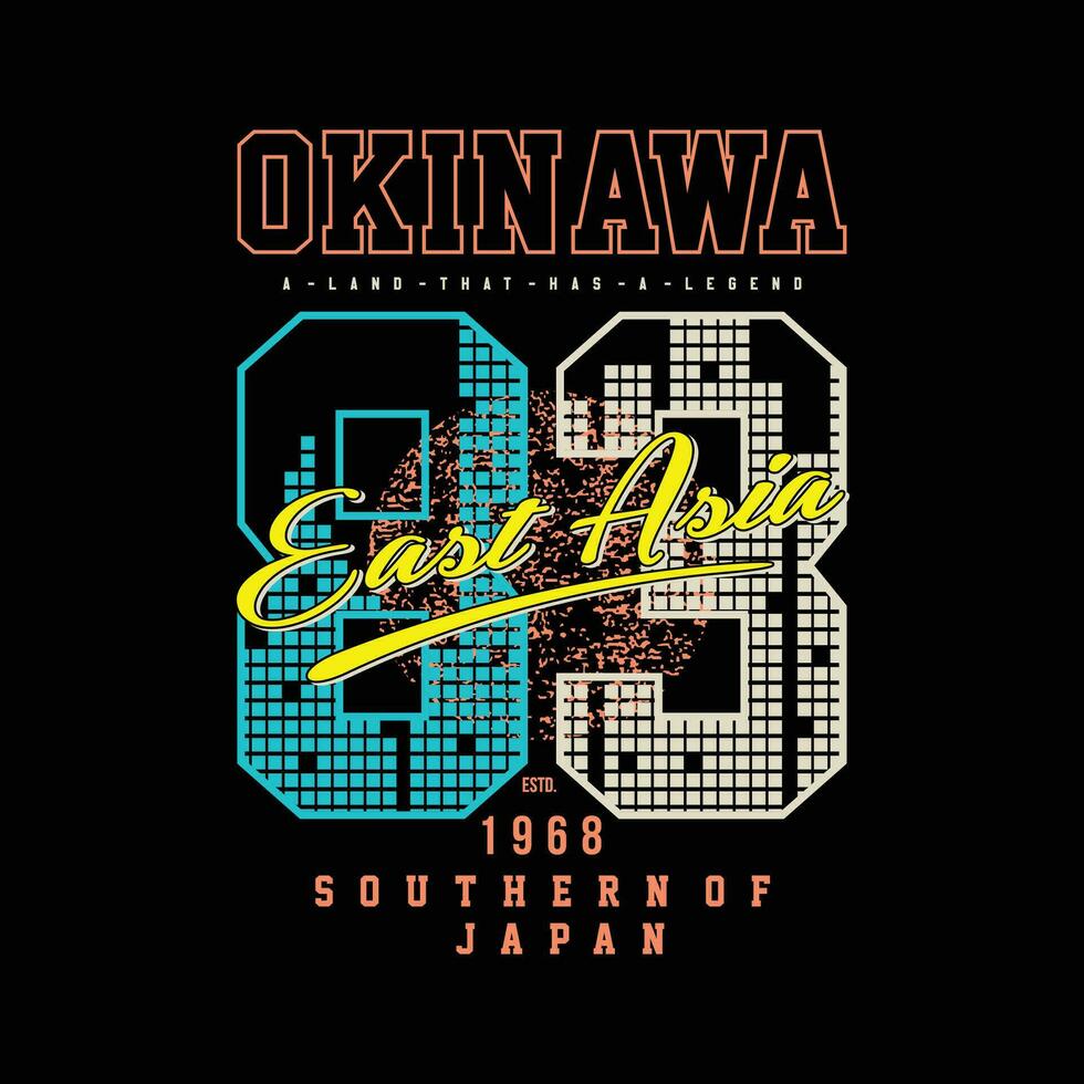 okinawa resumen gráfico, tipografía vector, t camisa diseño ilustración, bueno para Listo imprimir, y otro utilizar vector