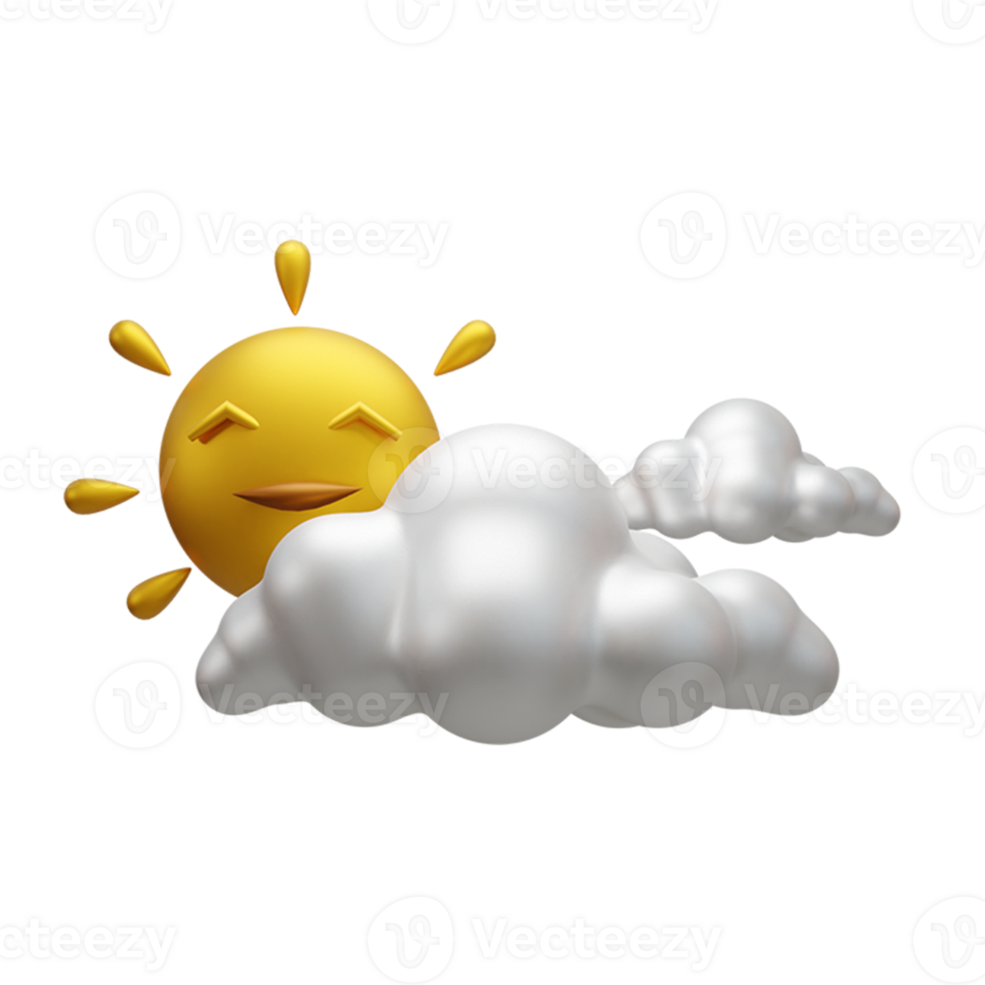 weather report 3d ui icon sun and rain cloud icon 27802600 PNG