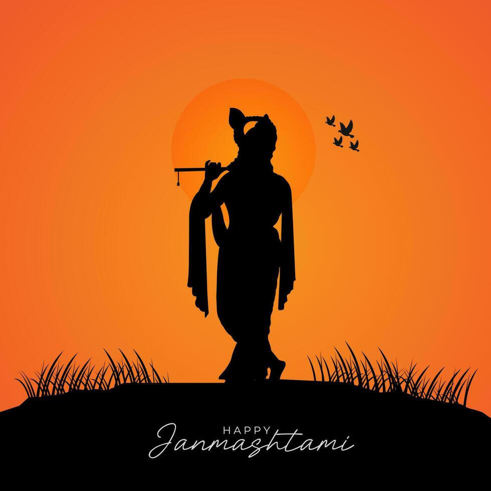 Happy Janmashtami Design Concept Social Media Post vector