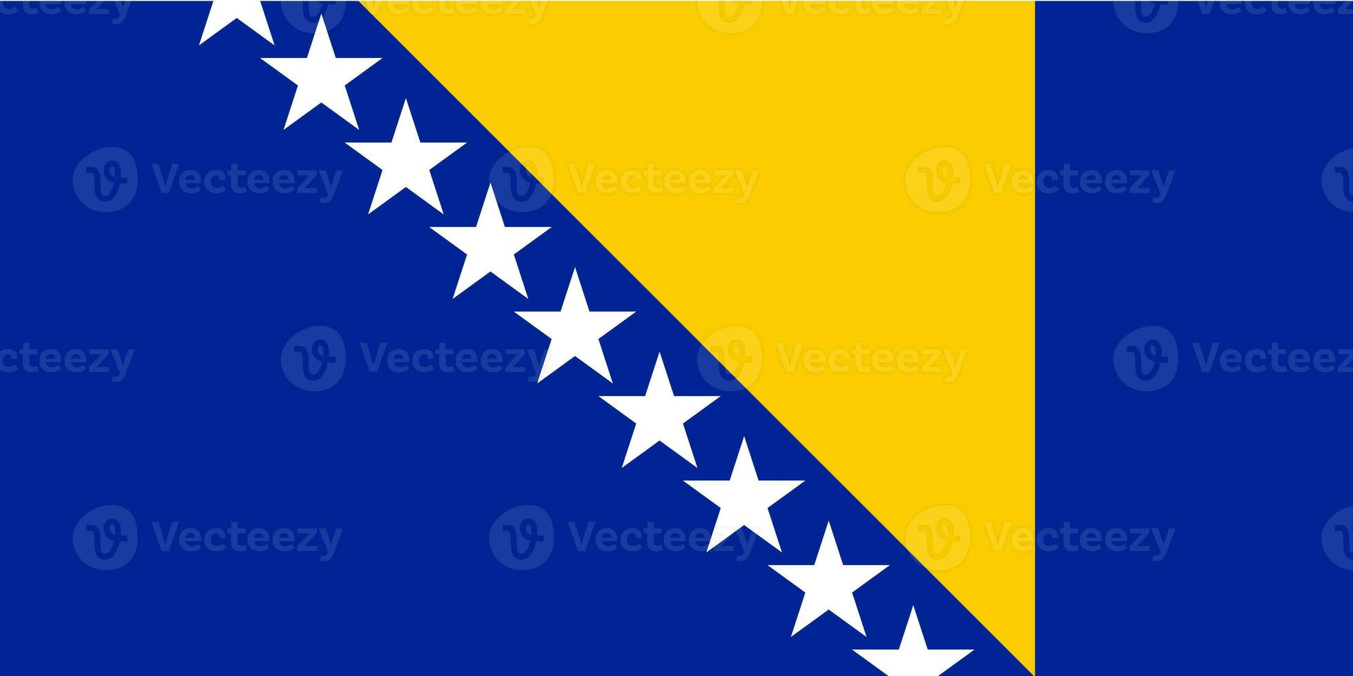 The official current flag of Bosna i Hercegovina. State flag of Bosna i Hercegovina. Illustration. photo