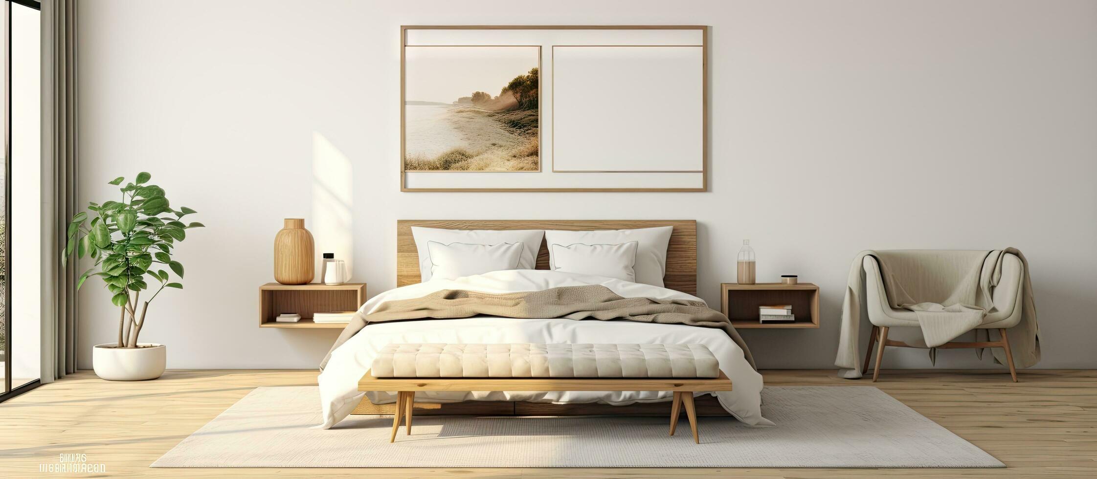 Scandinavian style poster in bedroom photo