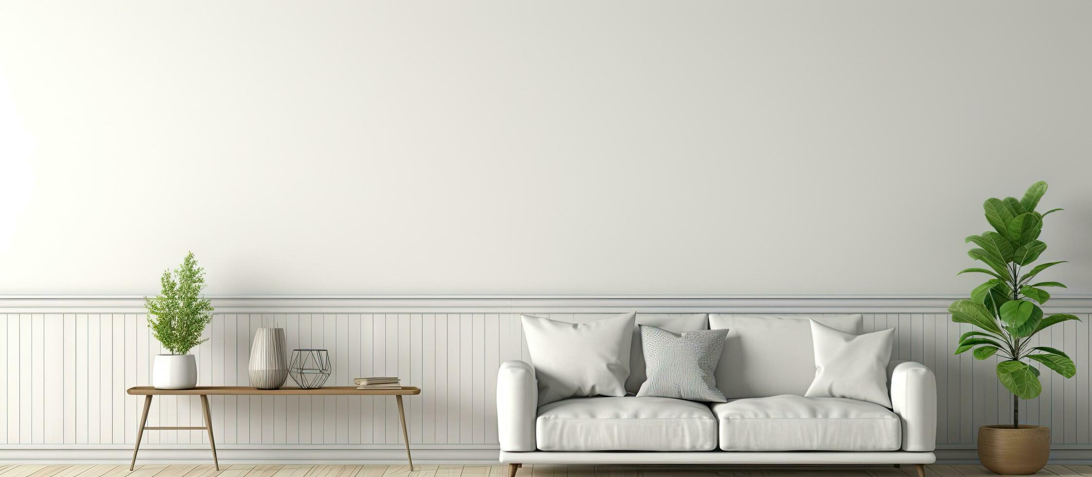 a mock living room wall on white background photo