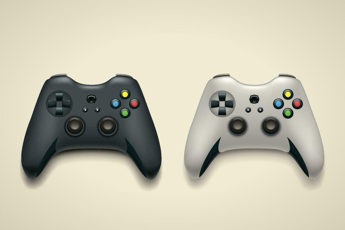 pair gamepads on bright vector