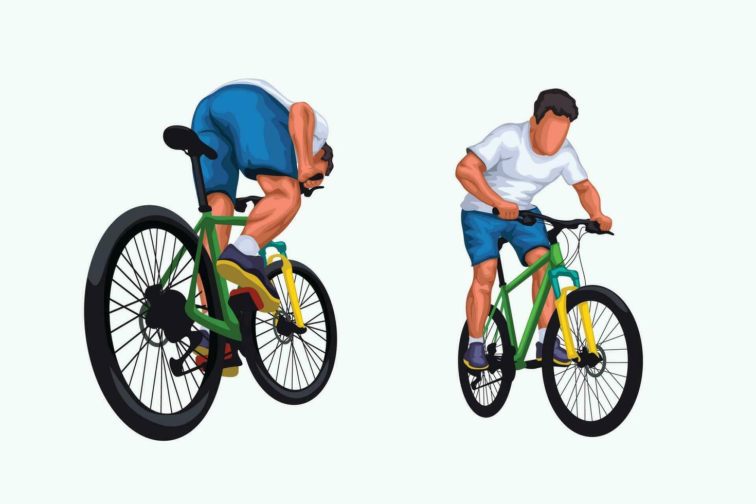 conjunto detallado bicicleta jinete vector