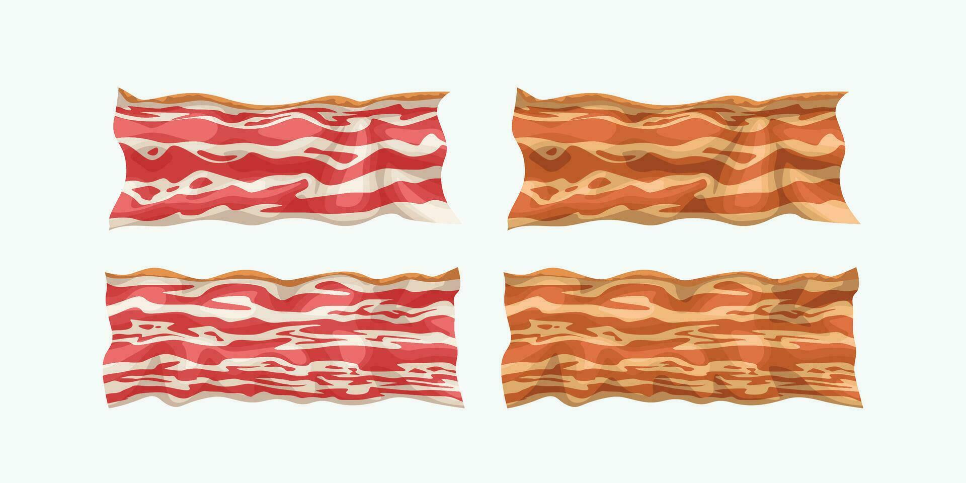 bacon set on white vector