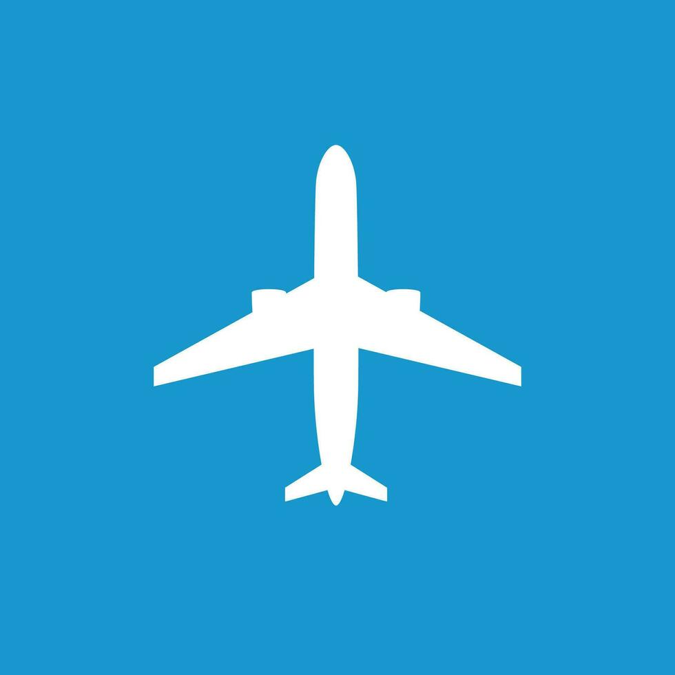 white airplane on blue vector